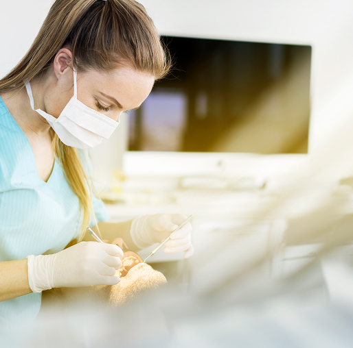 dentist working on patient